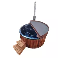 Tinozza idromassaggio in legno e acrilico SKADI Marble Ø 2,00 m con stufa integrata