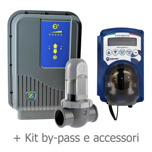 Kit sterilizzatore ZODIAC Ei2 25 per trattamento al sale per piscine da 90 a 110 mc e pompa dosatrice pH