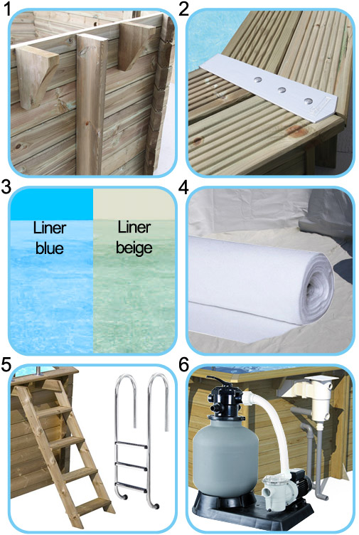 Accessori Piscina in legno NorthWood 430 - 4,30 x 3,00 h.1,26 m
