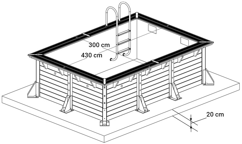 Piscina in legno NorthWood 430 - 4,30 x 3,00 h.1,26 m