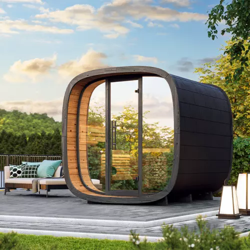 Sauna finlandese da esterno ROUND CUBE MINI 2,20 x 2,00 x h. 2,20 m - STRUTTURA