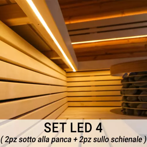 Kit illuminazione strisce LED SET 4 per panca sauna