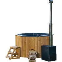 Tinozza idromassaggio in legno e vetroresina ATENA 1,80 x 1,80 m con stufa esterna