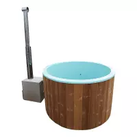 Tinozza idromassaggio in legno e vetroresina NETTUNO Ø 1,80 m con stufa esterna