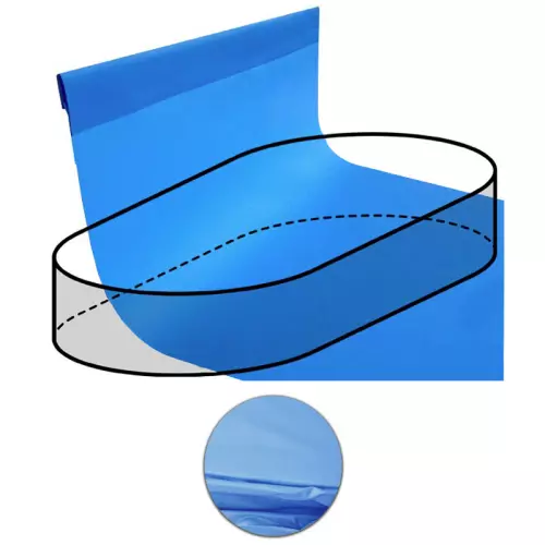 Telo Rivestimento Liner 9,15 x 4,60 m per piscina a forma ovale STEEL h. 1,20/1,32 m