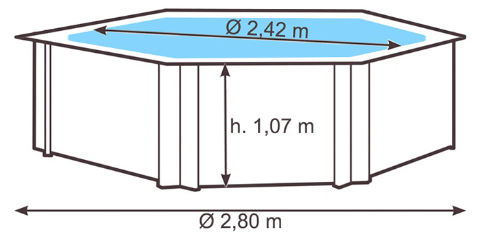 Dimensioni Piscina in legno Gre LILI 2