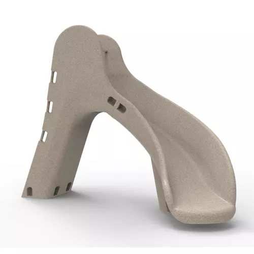 Scivolo piscina curvo color sabbia - h 1,30 m