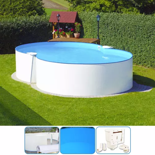 Piscina fuoriterra ISABELLA 725 Liner BLU 0,8 mm - 7,25 x 4,60 x h 1,20 m - KIT BASE