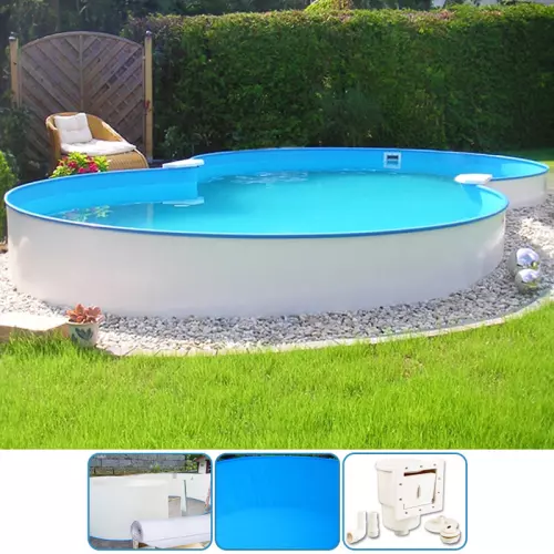 Piscina fuoriterra ISABELLA 725 Liner BLU 0,8 mm - 7,25 x 4,60 x h 1,50 m - KIT BASE