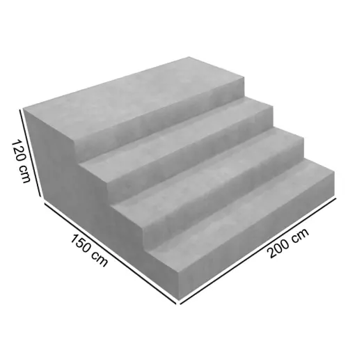 4 gradini rasati monoblocco in EPS per scala recessa