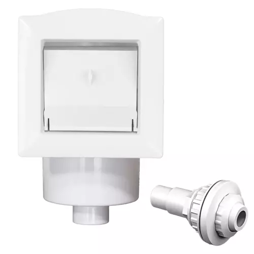 Skimmer bianco a bocca stretta per piscine in legno fuori terra