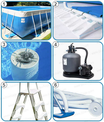 Piscina fuori terra LAGHETTO rettangolare con filtro monoblocco Piscina fuori terra LAGHETTO rettangolare con filtro monoblocco