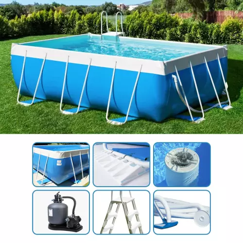Piscina fuori terra LAGHETTO® Classic rettangolare 6,34 x 3,84 h.1,25 m con filtrazione monoblocco