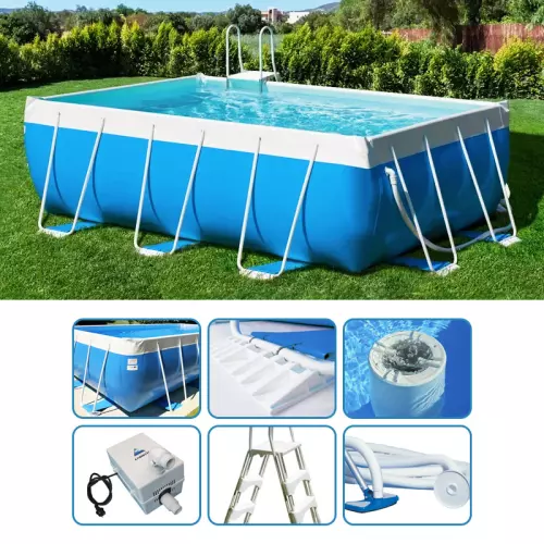 Piscina fuori terra LAGHETTO® Classic rettangolare 8,84 x 3,84 h.1,25 m con filtrazione BOA