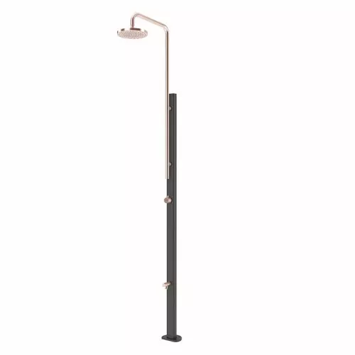 Doccia da giardino CHROME in acciaio inox 304 Astralpool, con lavapiedi : Antracite - rame