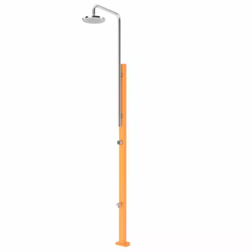 Doccia da giardino CHROME in acciaio inox 304 Astralpool, con lavapiedi : Arancione