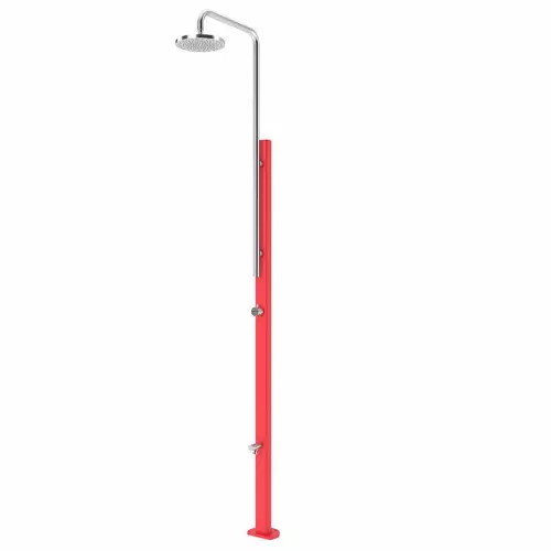 Doccia da giardino CHROME in acciaio inox 304 Astralpool, con lavapiedi : Rosso
