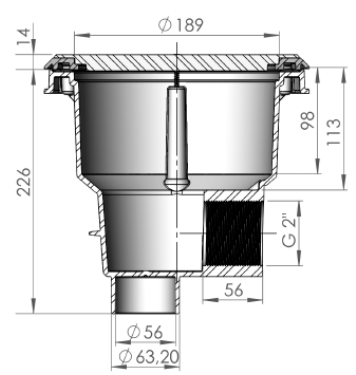 Dimensioni scarico di fondo Norm