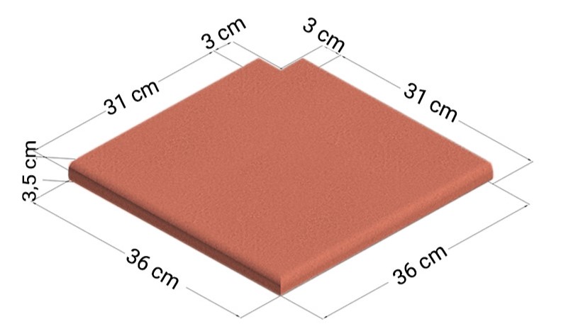 Bordo piscina cotto Bianello ANGOLO ROVESCIO