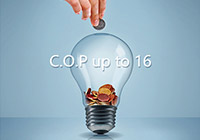 C.O.P. fino a 16 pompa di calore UX