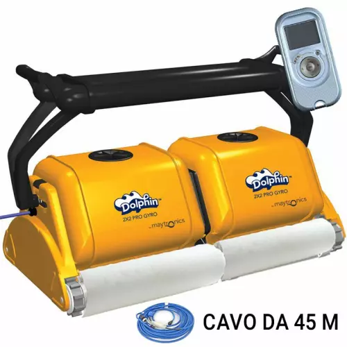 Robot Dolphin 2X2 PRO GYRO con spazzole Kanebo, cavo da 45 m e carrello Caddy