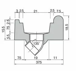 Canalina per bordo sfioratore Standard DRITTO 100 x 37.5 x h 18.5 cm per piscina con piletta Ø 100 mm