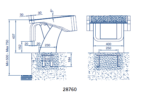 Blocco di partenza BCN03 per piscina Fisso